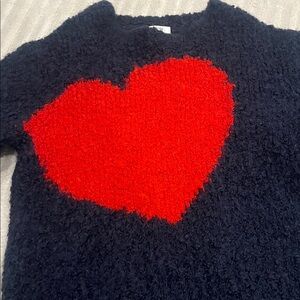 Crewcuts Navy and Red Heart Sweater